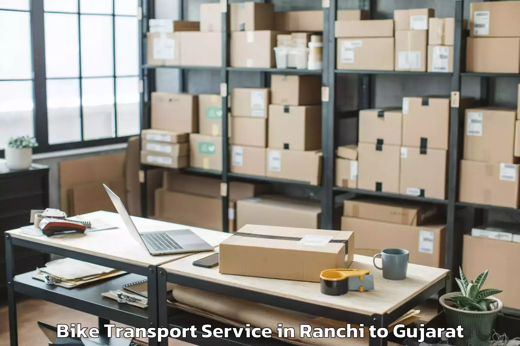 Hassle-Free Ranchi to Surendranagar Bike Transport